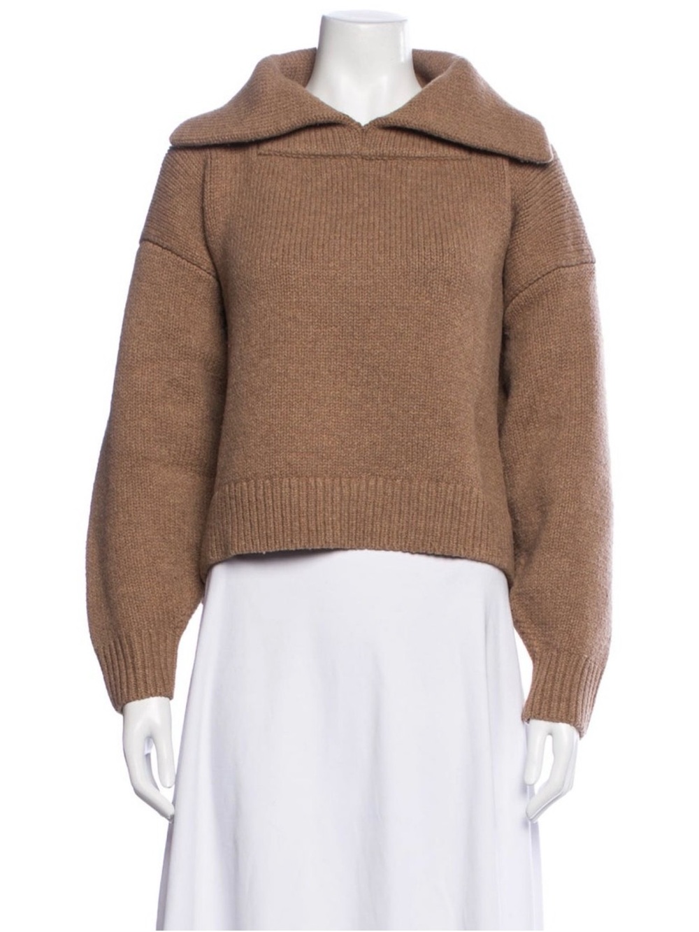 Alexander Wang Chunky Knit Funnel Neck Sweater Brown Oversized